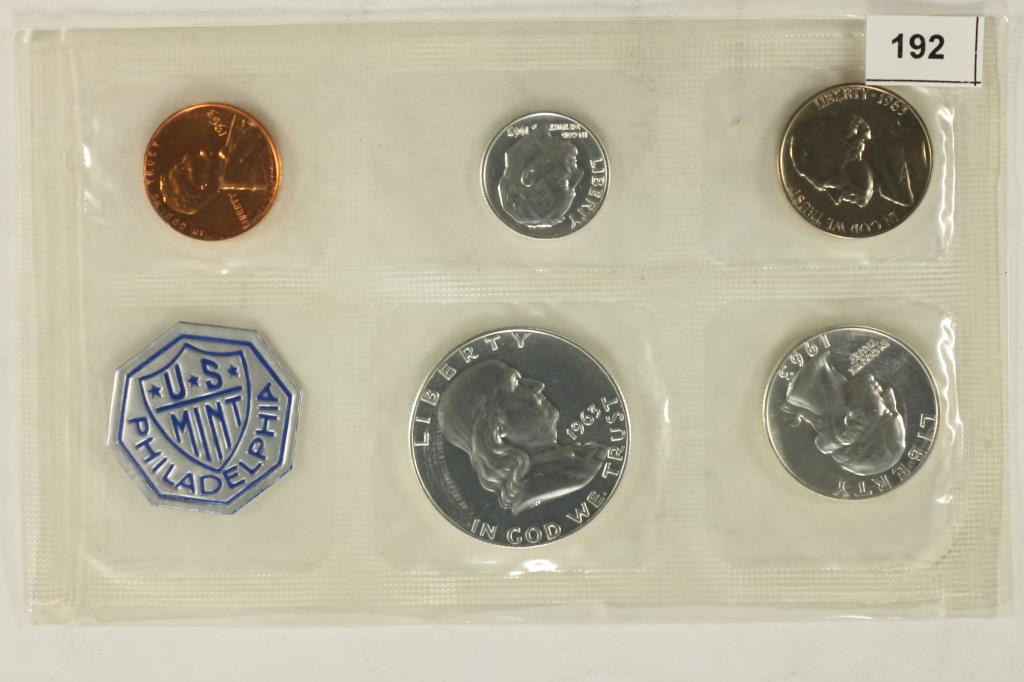 1963 US SILVER PROOF SET (WITHOUT ENVELOPE) (1 of 2)