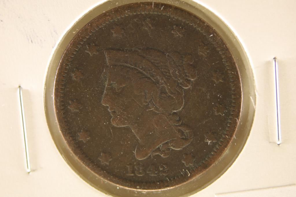 1842 LARGE DATE US LARGE CENT (1 of 2)