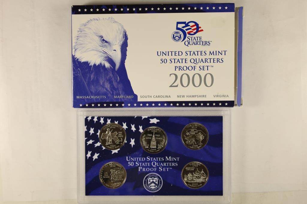 2000 US 50 STATE QUARTERS PROOF SET WITH BOX (1 of 2)