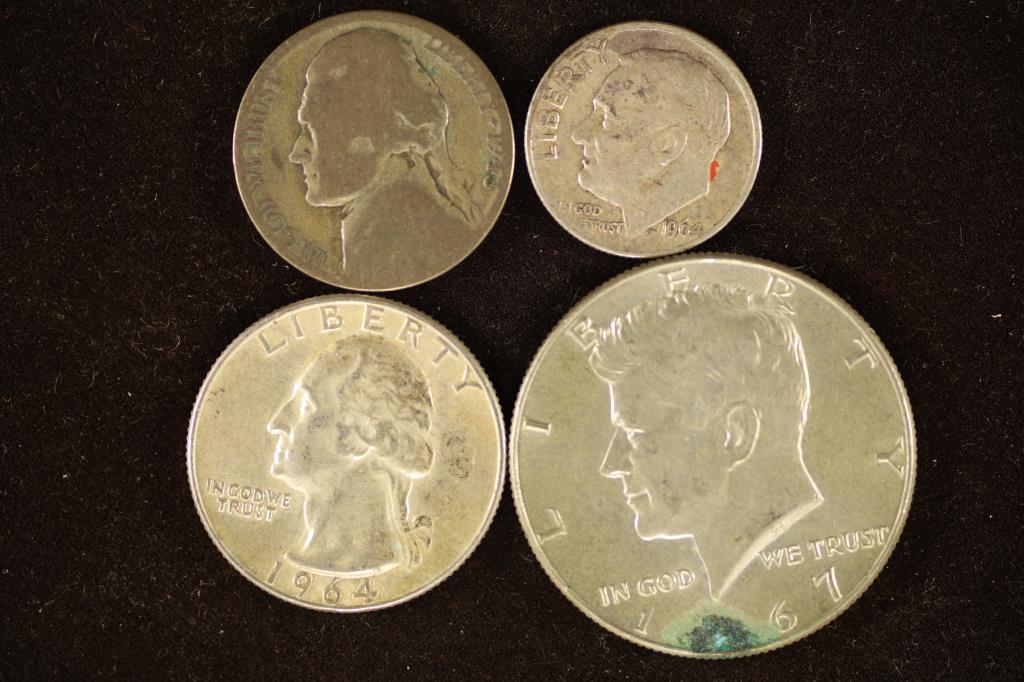 .90 FACE VALUE IS SILVER COINS, 1943-P 35% SILVER (1 of 2)