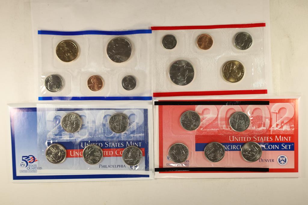 2002 US MINT SET (UNC) P/D (WITH ENVELOPE) (1 of 2)