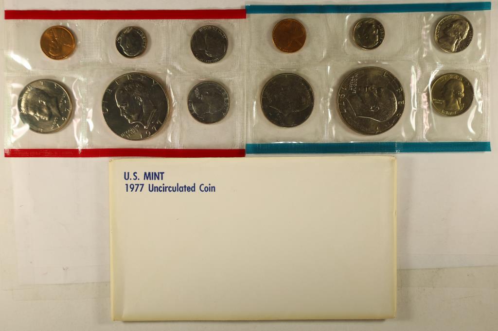 1977 US MINT SET (UNC) P/D (WITH ENVELOPE) (1 of 2)