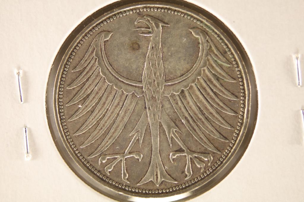 1956-F GERMAN SILVER 5 MARKS (1 of 2)