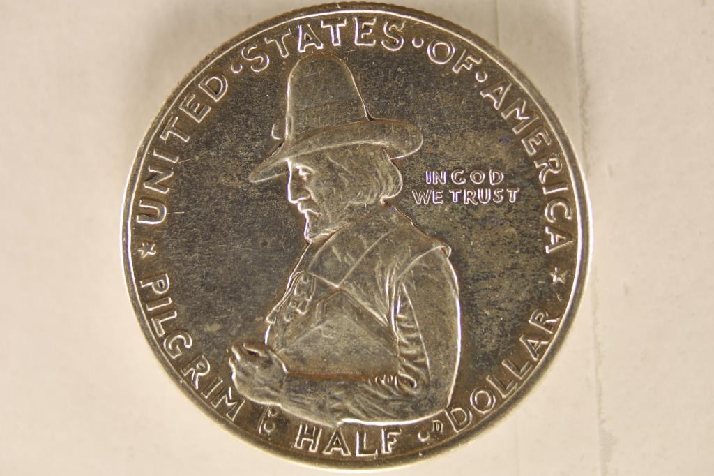 1920 PILGRIM COMMEMORATIVE HALF DOLLAR AU (1 of 2)