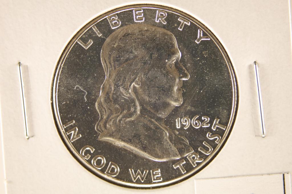 1962 SILVER FRANKLIN HALF DOLLAR BRILLIANT UNC (1 of 2)