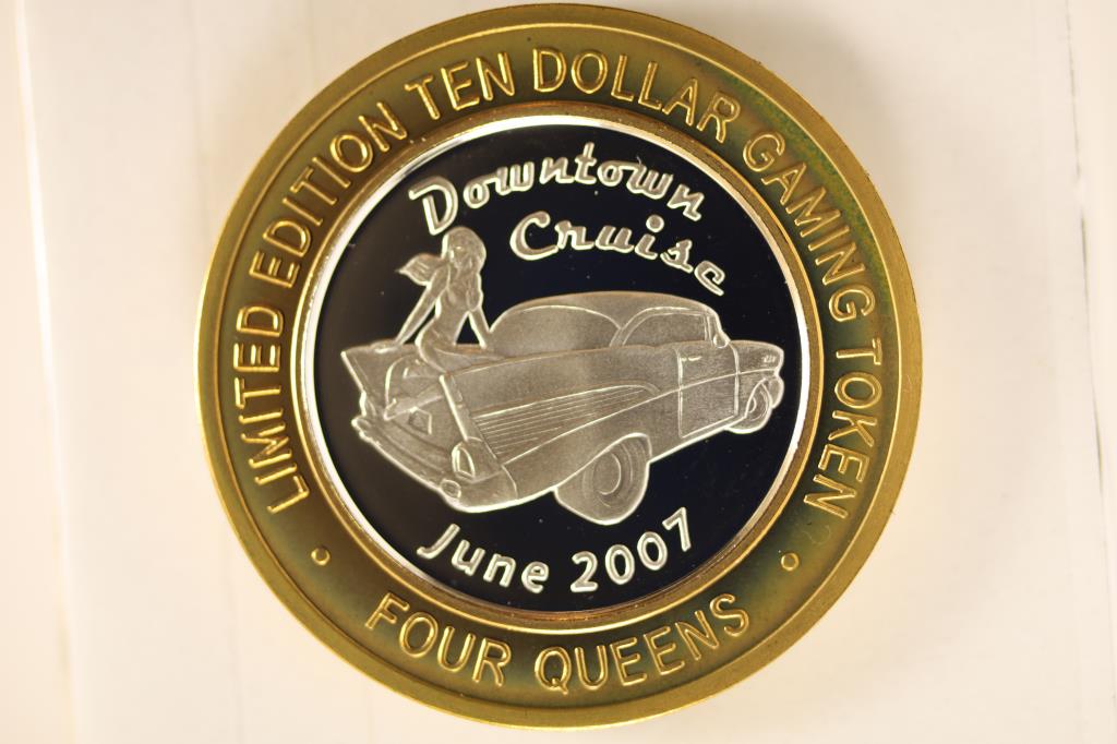 CASINO $10 SILVER TOKEN (UNC) 4 QUEENS 2007 (1 of 2)