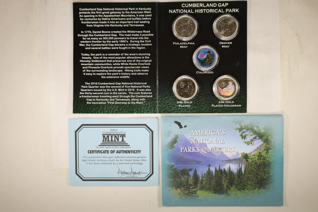 2016 CUMBERLAND GAP NATIONAL PARK QUARTERS SET (1 of 2)