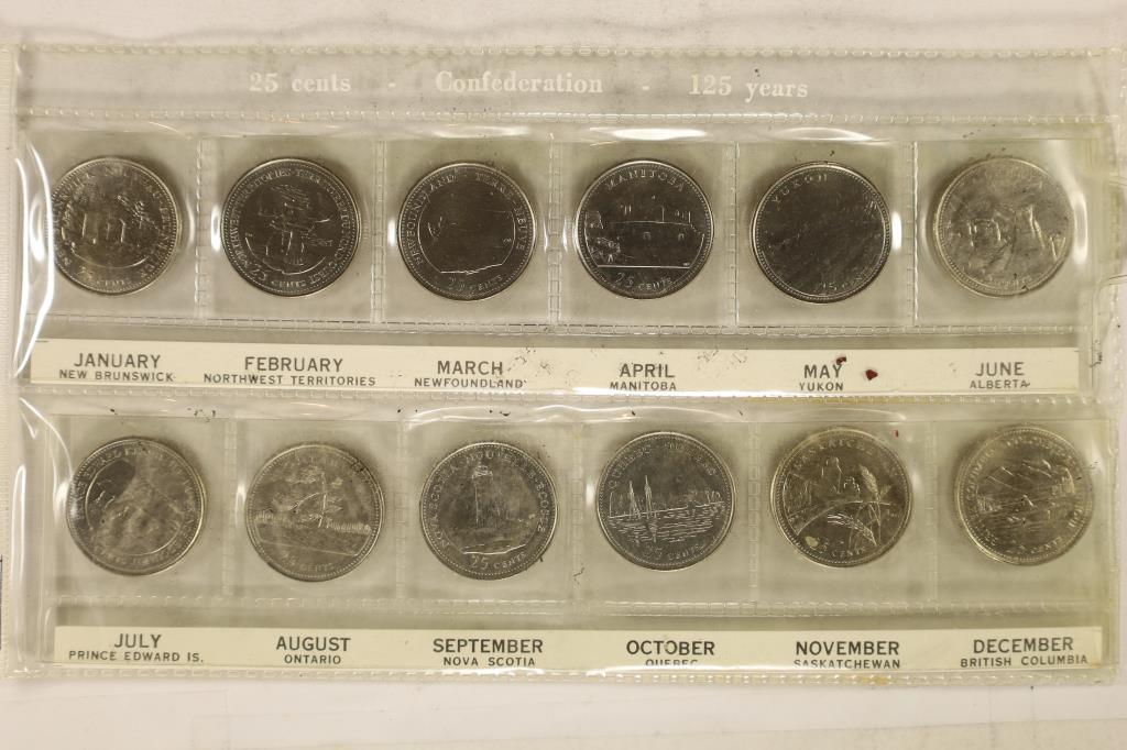 CANADA CONFEDERATION 125 YEARS. 25 CENTS SET OF (1 of 2)