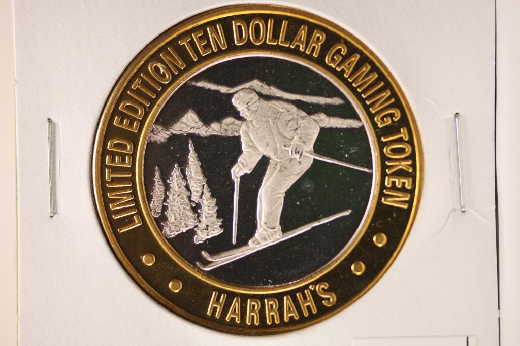 CASINO $10 SILVER TOKEN (UNC) HARRAH'S RENO (1 of 2)