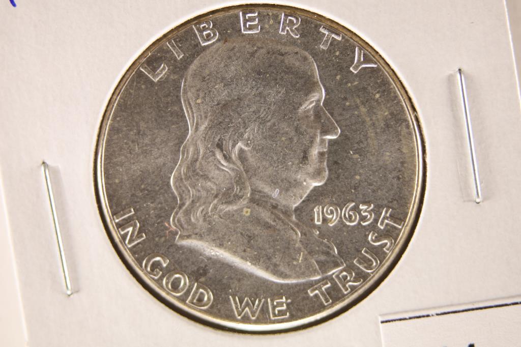 1963 SILVER FRANKLIN HALF DOLLAR BRILLIANT UNC (1 of 2)