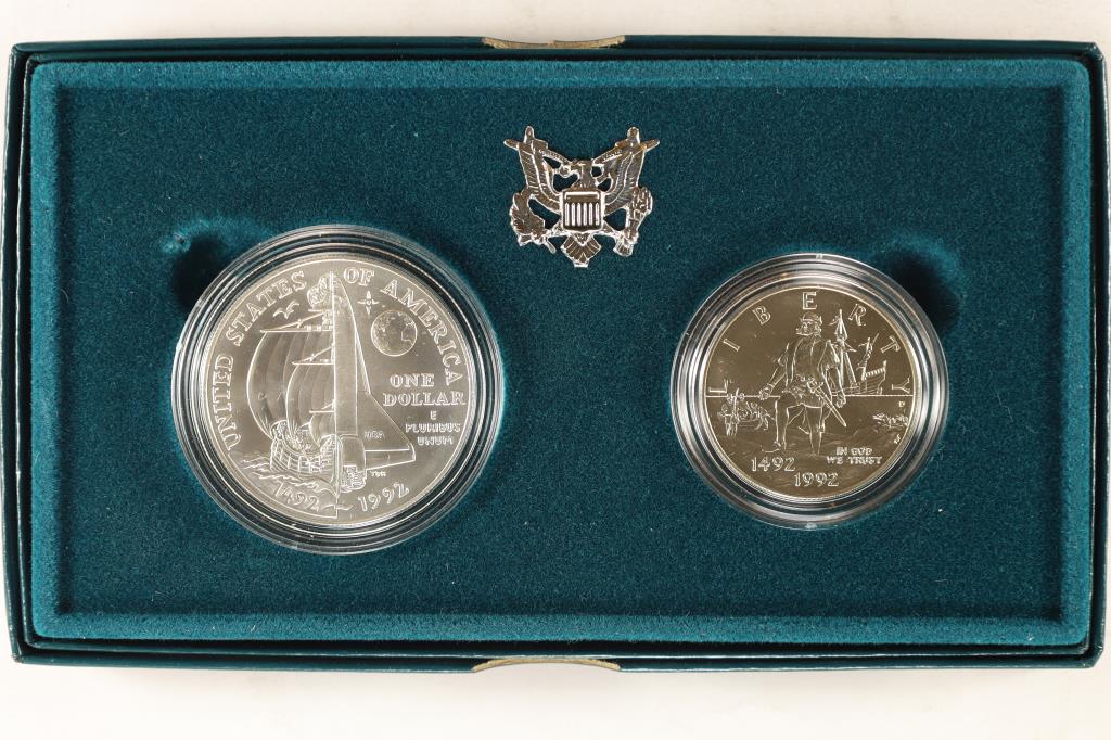 1992 COLUMBUS QUINCENTENARY 2 COIN UNC SET (1 of 3)