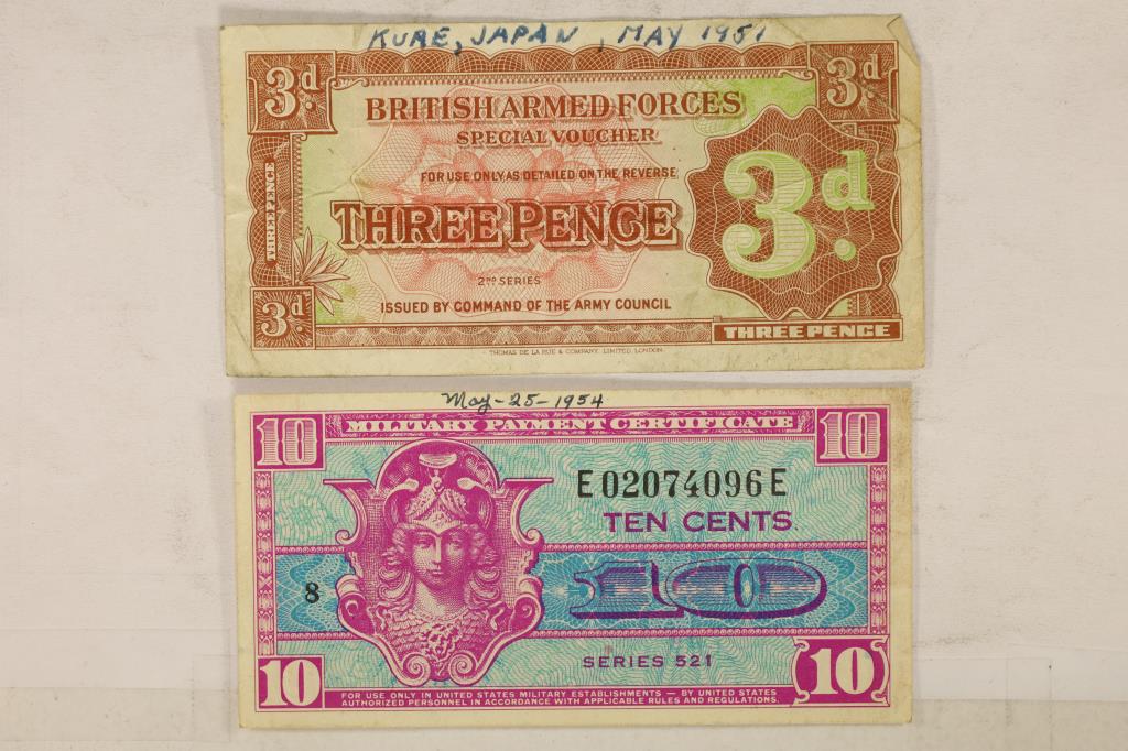 2-PIECES OF MILITARY CURRENCY 2ND SERIES (1 of 2)
