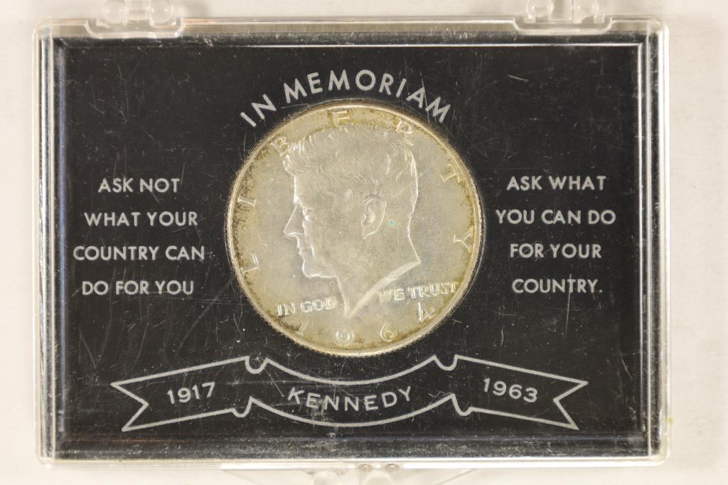 1964-D 90% SILVER KENNEDY HALF DOLLAR IN CASE (1 of 2)