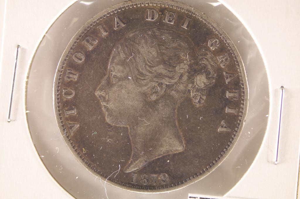 1879 GREAT BRITAIN SILVER HALF CROWN .4204 OZ. ASW (1 of 2)