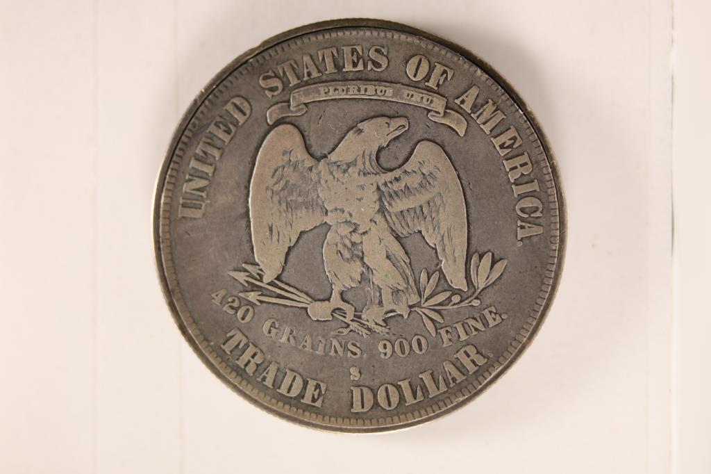 VERY COLLECTIBLE PIECE 1878-S TRADE DOLLAR TURNED (1 of 5)
