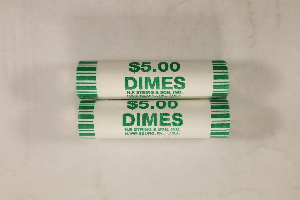 2-$5 ROLLS 2009-D ROOSEVELT DIMES BRILLIANT UNC: WATCH FOR OUR NEXT AUCTION ON MONDAY NOV. 29TH, 2021 AT 7 PM EST