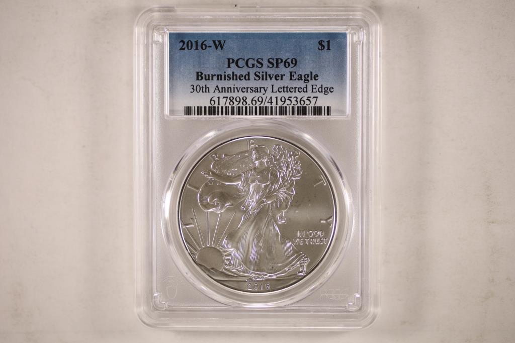 2016-W BURNISHED AMERICAN SILVER EAGLE PCGS (1 of 2)