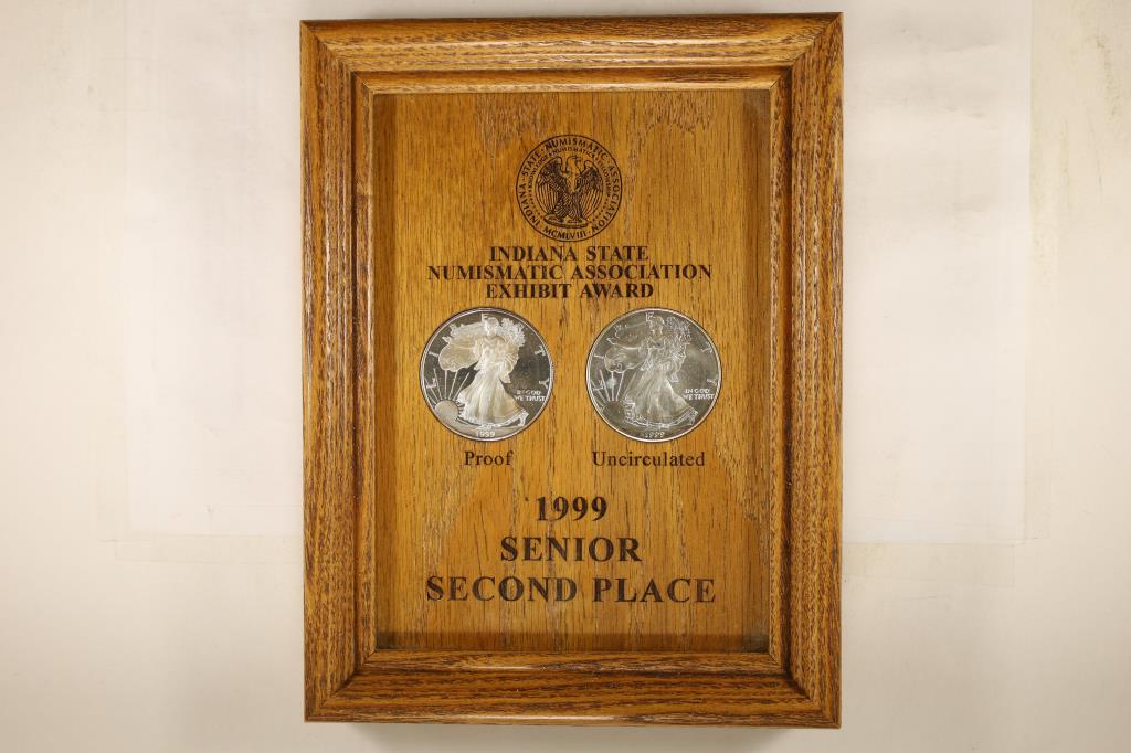 1999 PROOF & 1999 BU AMERICAN SILVER EAGLES IN (1 of 2)