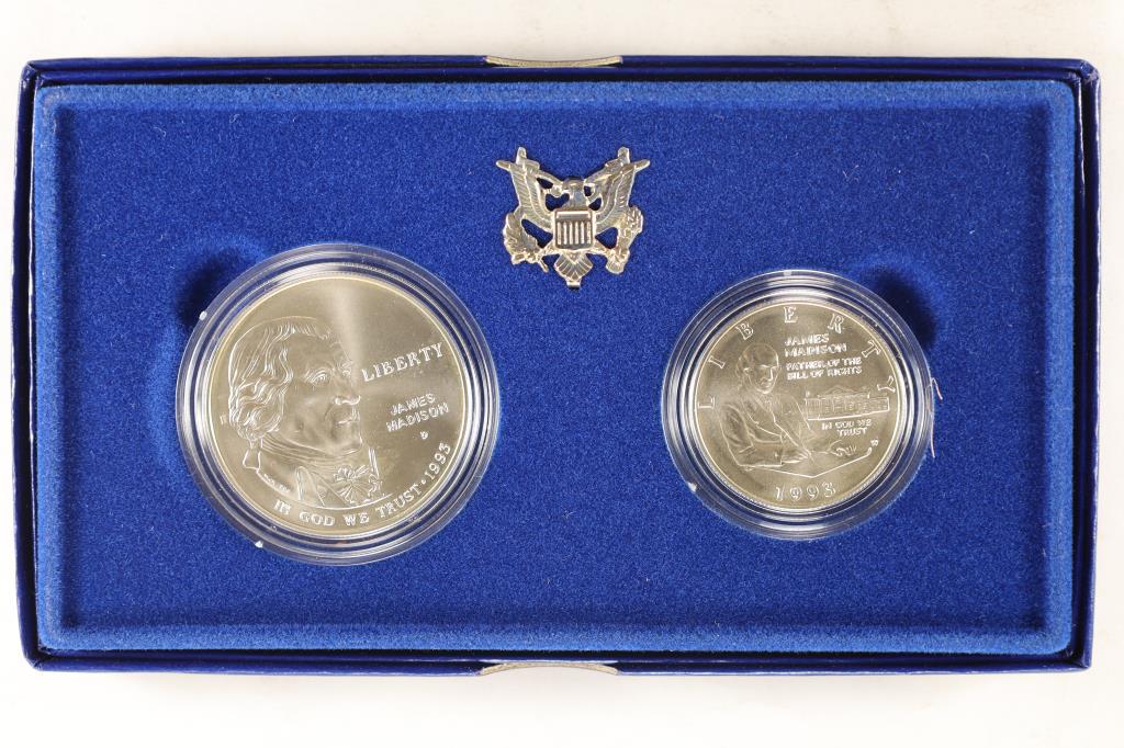 1993 BILL OF RIGHTS 2 COIN UNC SET BOTH COINS ARE (1 of 3)