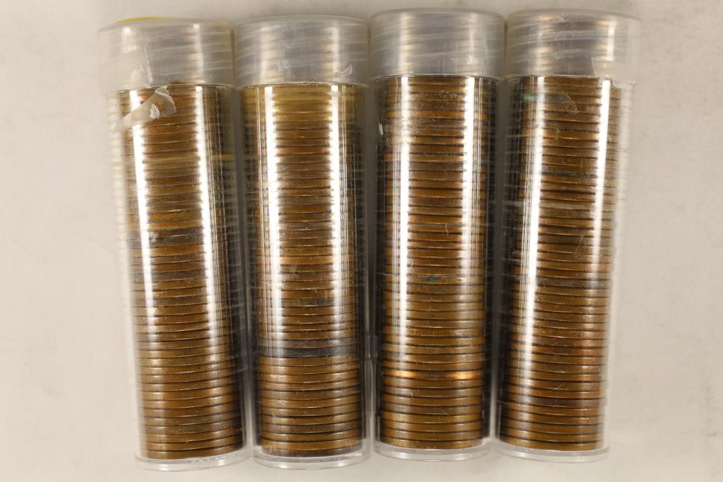 4 SOLID DATE ROLLS OF LINCOLN WHEAT CENTS 1944, (1 of 1)