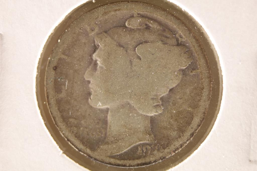 1921 MERCURY DIME (SEMI-KEY) SILVER: WE WILL BE OFF THE WEEK OF DEC. 6TH. WE WILL RETURN ON MON. DEC. 13TH, 2021.