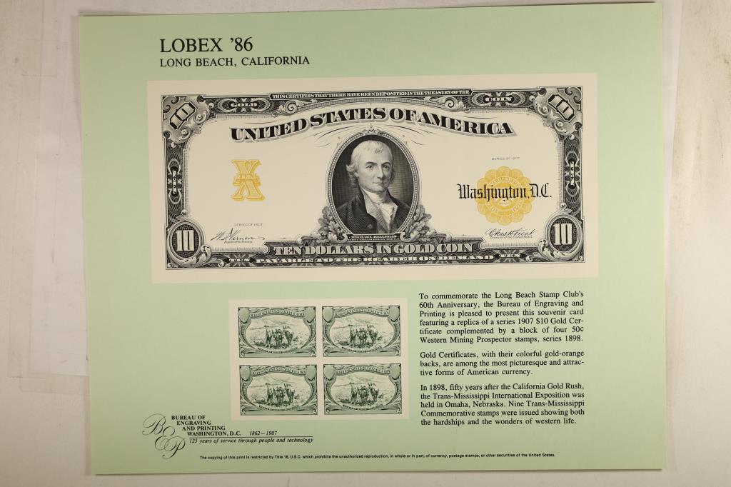 LOBEX '86 LONG BEACH CALIFORNIA SOUVENIR CARD (1 of 1)