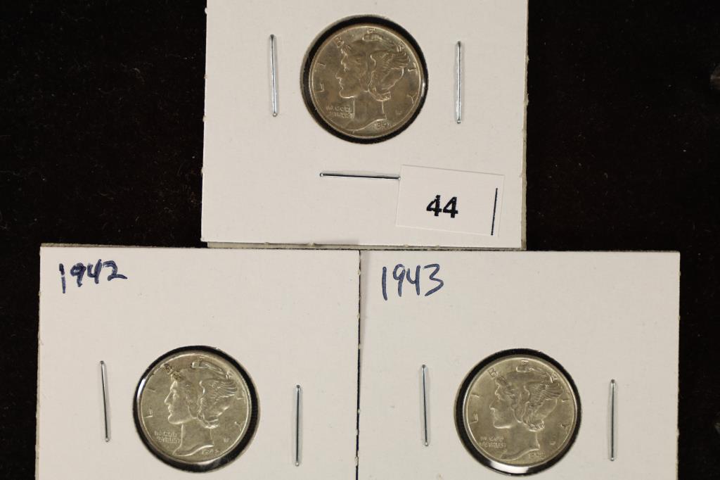 1941, 1942 & 1943 UNC MERCURY DIMES (1 of 2)
