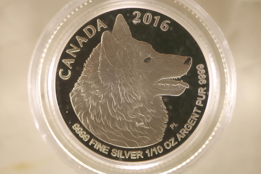 2016 CANADA WOLF SILVER PROOF $2 .9999 FINE SILVER (1 of 2)