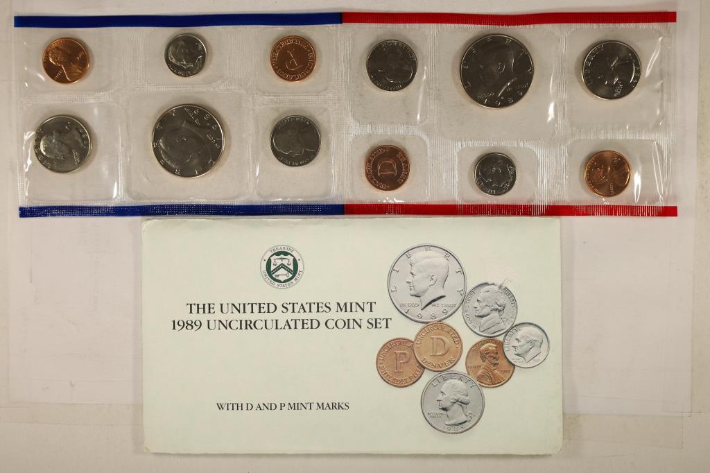 1989 US MINT SET (UNC) P/D (WITH ENVELOPE) (1 of 2)