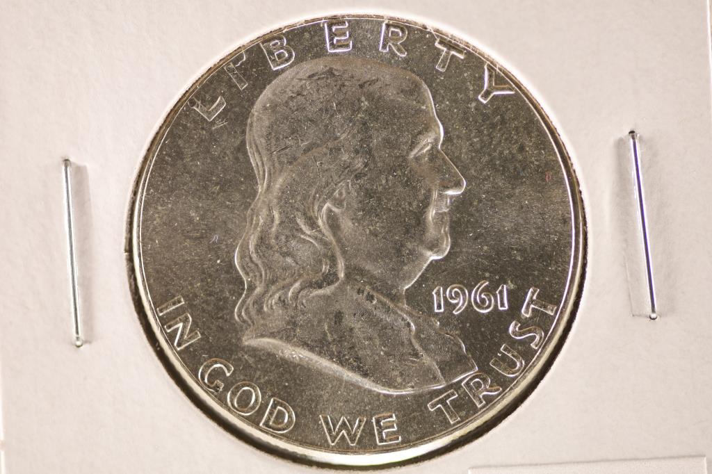 1961 SILVER FRANKLIN HALF DOLLAR BRILLIANT UNC (1 of 2)