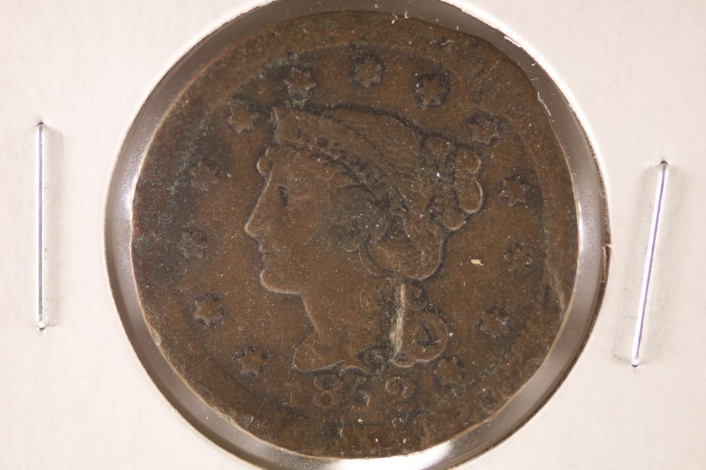 1852 US LARGE CENT WITH DAMAGE (1 of 2)