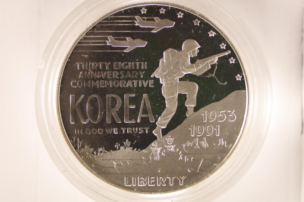 1991-P KOREAN WAR PROOF SILVER DOLLAR (1 of 2)