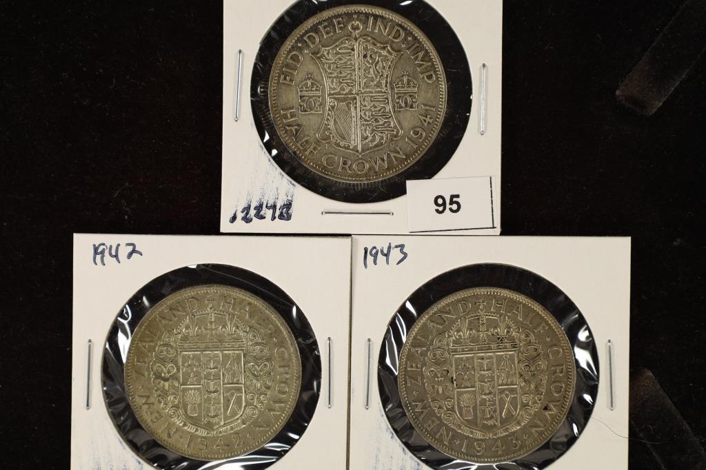 1941, 1942 & 1943 GREAT BRITAIN SILVER HALF CROWNS (1 of 2)