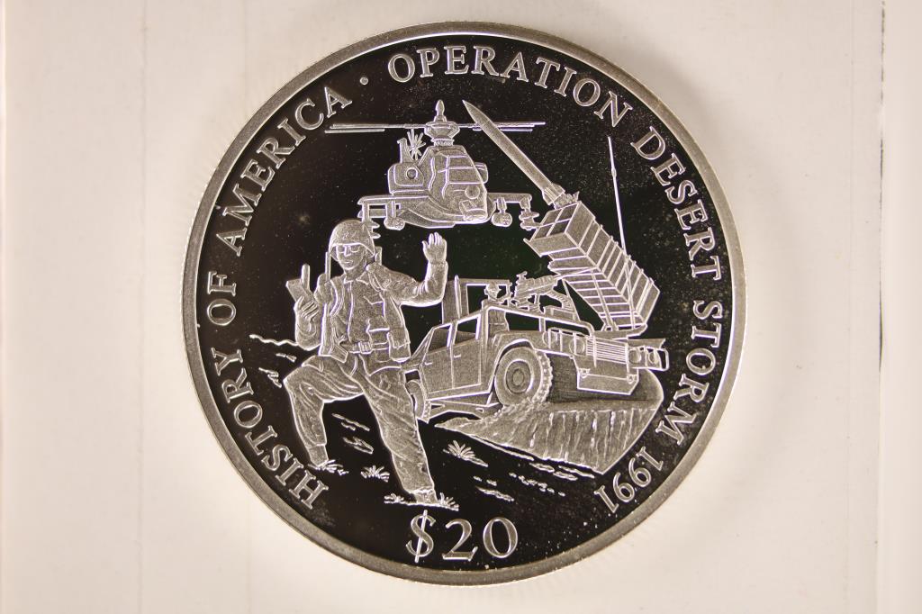 2001 LIBERIA OPERATION DESERT STORM SILVER PROOF (1 of 2)