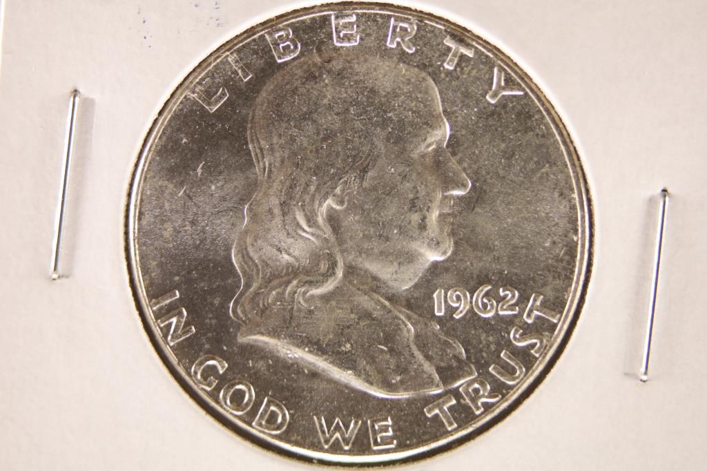 1962 SILVER FRANKLIN HALF DOLLAR BRILLIANT UNC (1 of 2)