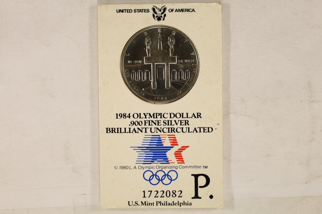1984-P OLYMPIC SILVER BRILLIANT UNC DOLLAR IN (1 of 2)