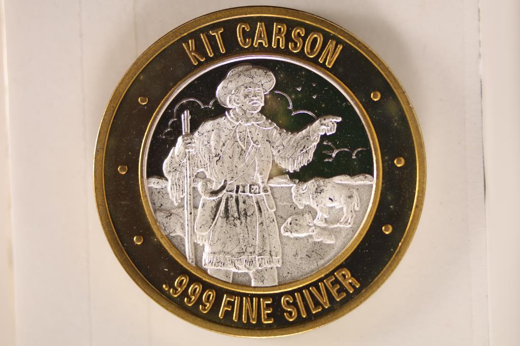 CASINO $10 SILVER TOKEN (UNC) KIT CARSON (1 of 2)