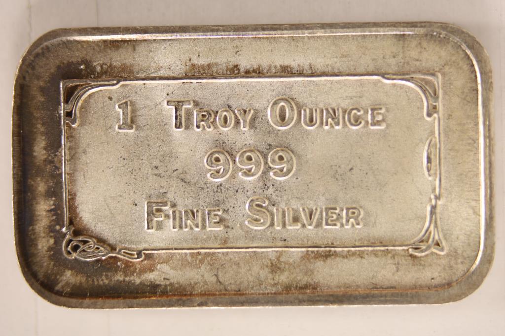 1 TROY OZ .999 FINE SILVER BAR "INTERNATIONAL (1 of 2)
