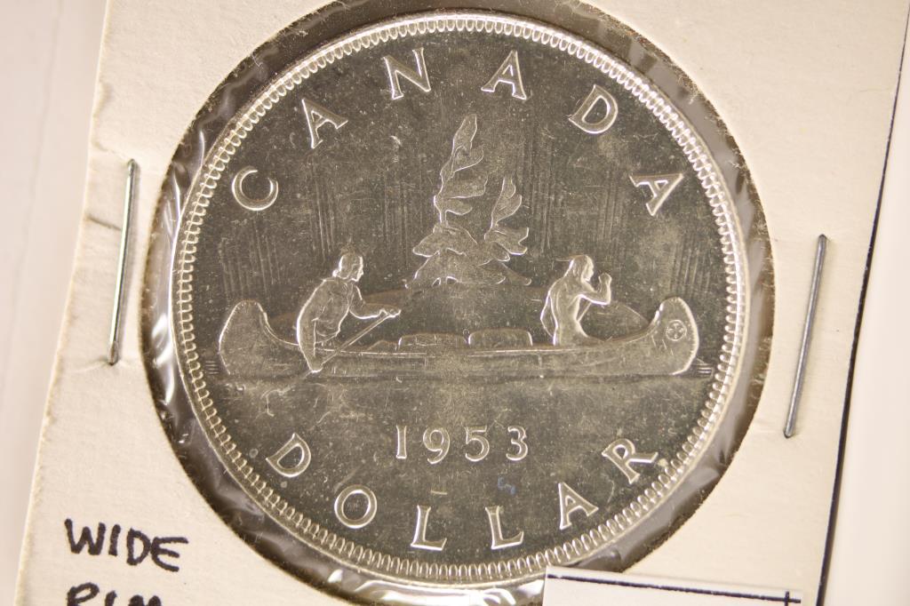 1953 CANADA SILVER DOLLAR BRILLIANT UNC .6 OZ. ASW (1 of 2)