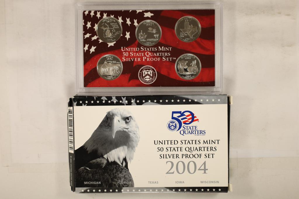 2004 SILVER US 50 STATE QUARTERS PROOF SET WITHBOX (1 of 2)