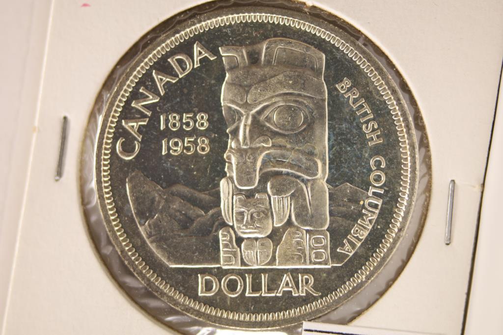 1958 CANADA TOTEM SILVER DOLLAR BRILLIANT UNC (1 of 2)