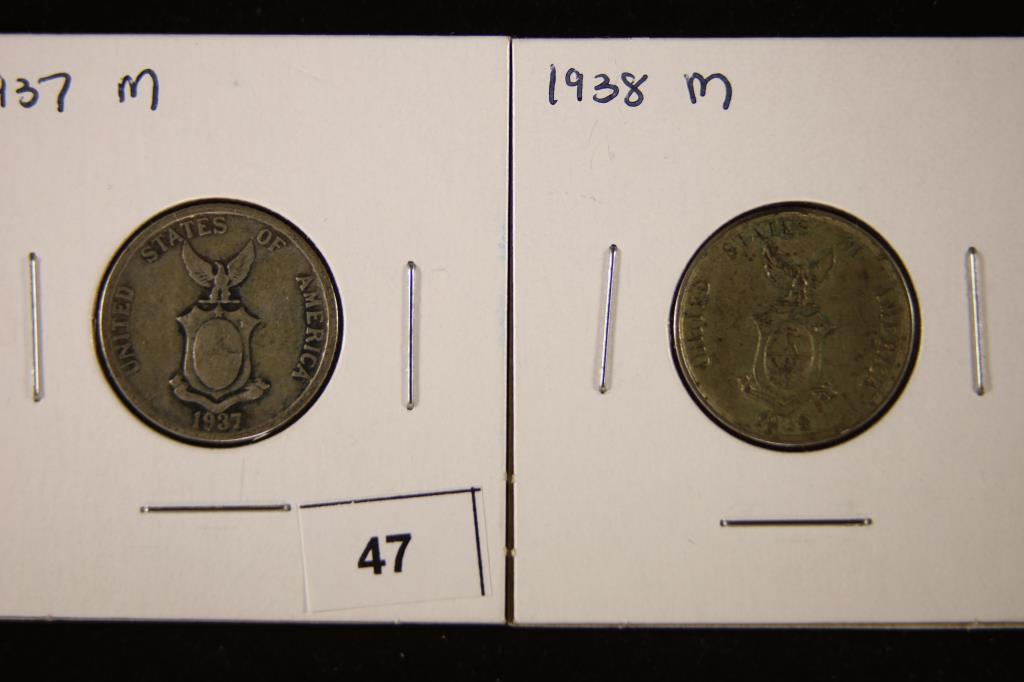 1937-M & 1938-M US/PHILIPPINES SILVER 20 CENTAVOS (1 of 2)