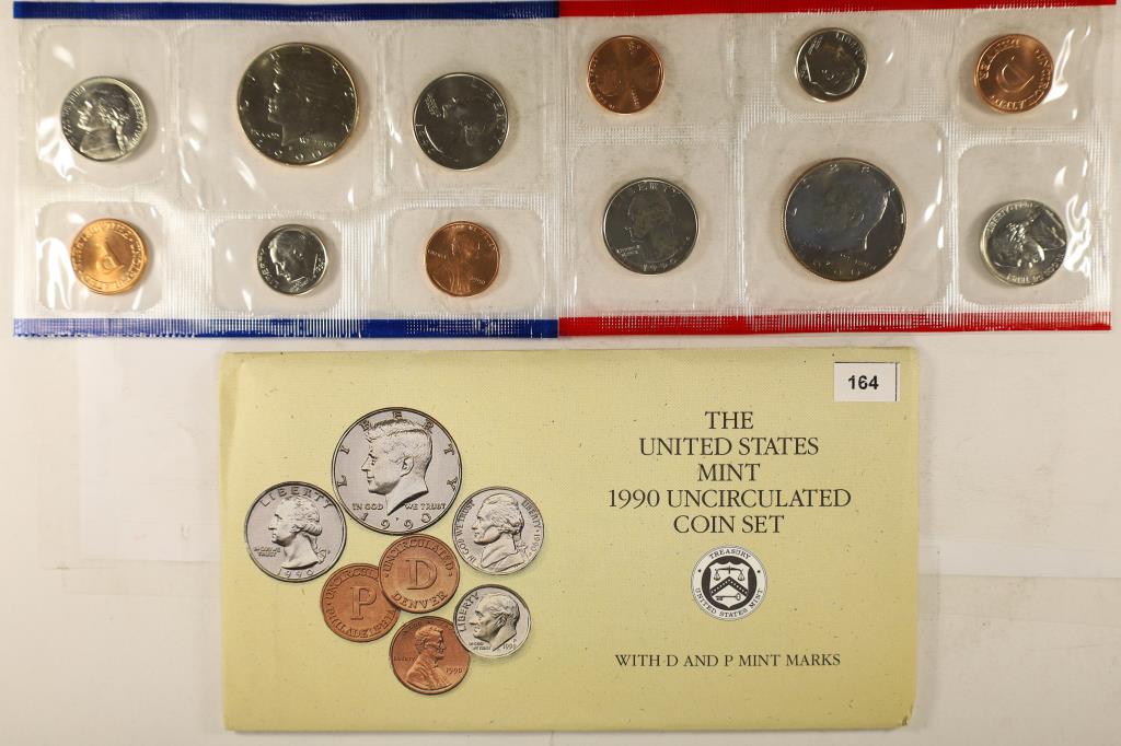 1990 US MINT SET (UNC) P/D (WITH ENVELOPE) (1 of 2)