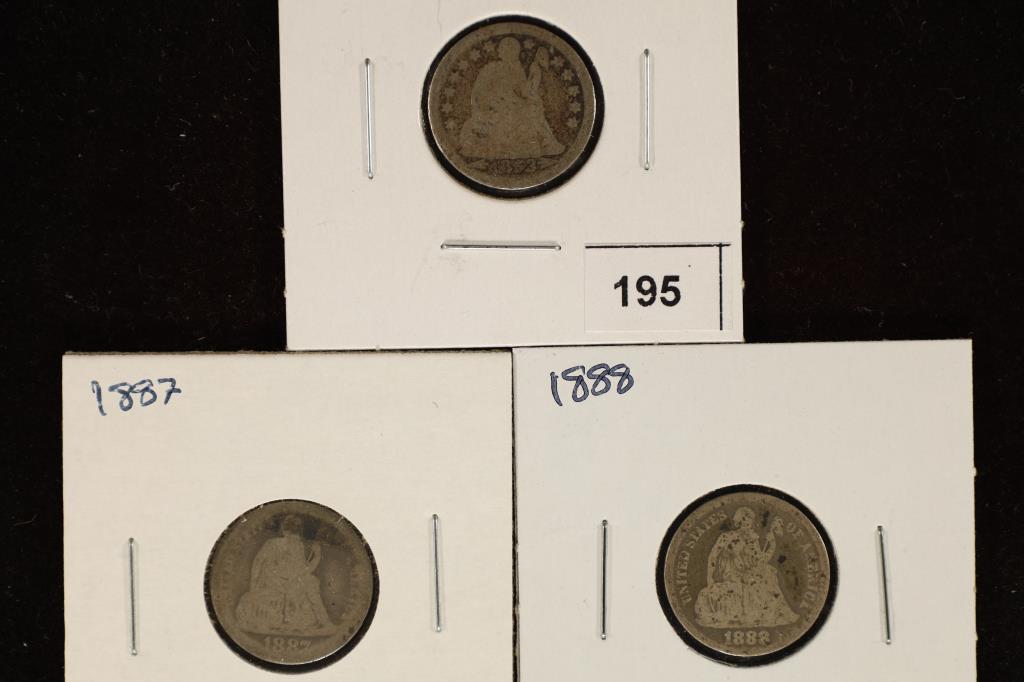 1853, 1887 & 1888 SEATED LIBERTY DIMES (1 of 2)