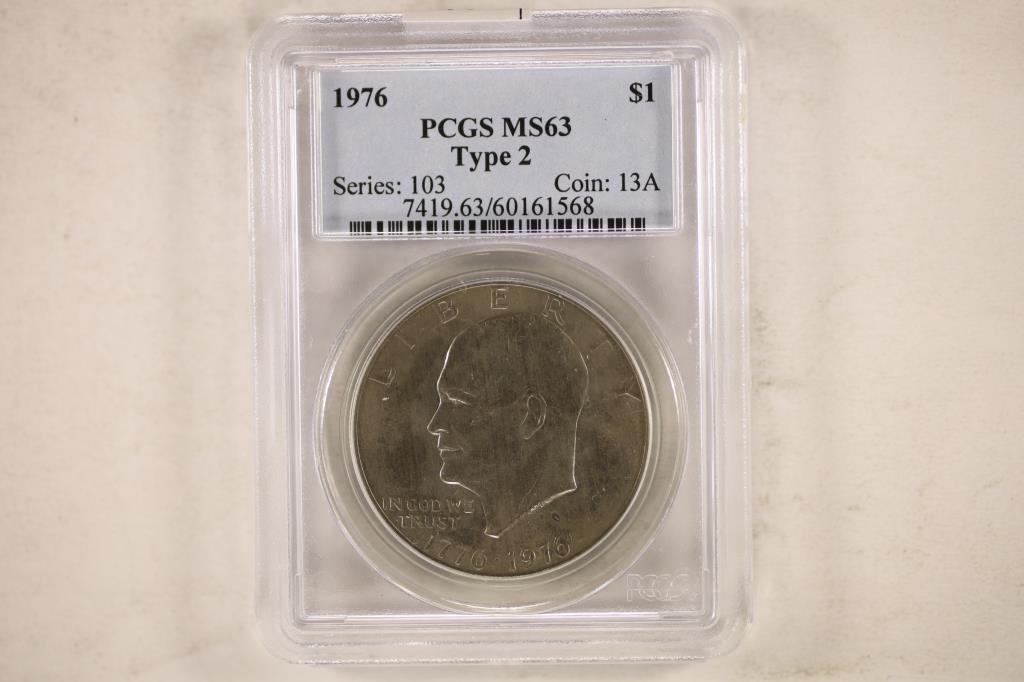 1976 TYPE 2 EISENHOWER DOLLAR PCGS MS63 (1 of 2)