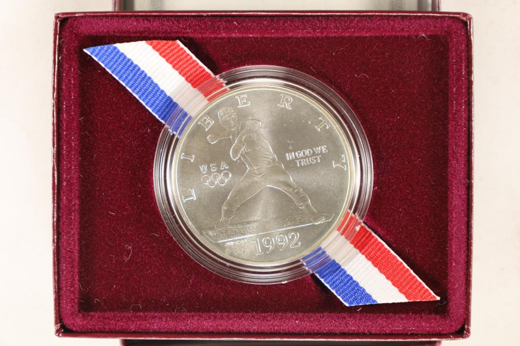 1992-D US OLYMPIC SILVER DOLLAR "BASEBALL" (1 of 3)