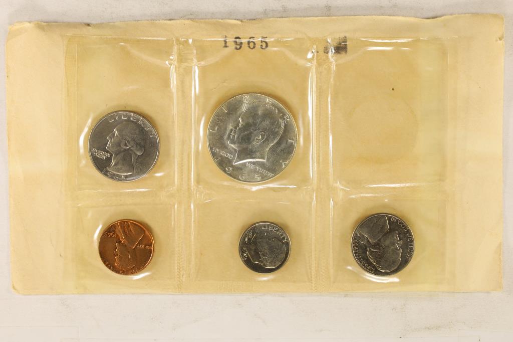 1965 US SPECIAL MINT SET, NOT ORIGINAL US MINT PAC: 40% SILVER JOHN F. KENNEDY HALF DOLLAR