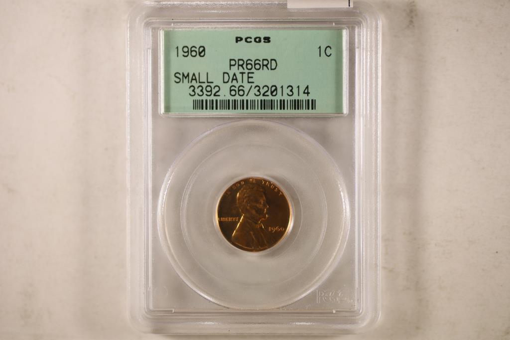 1960 SMALL DATE LINCOLN CENT PCGS PR66RD (1 of 2)