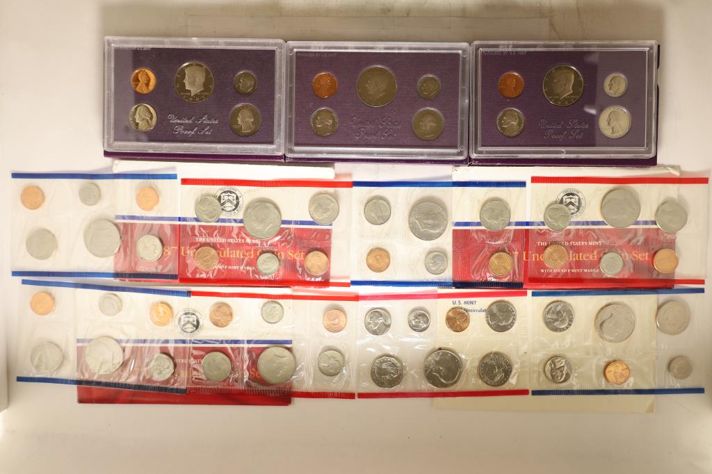 LOT OF 7 PROOF AND MINT SETS, 3-1987 US PROOF (1 of 2)