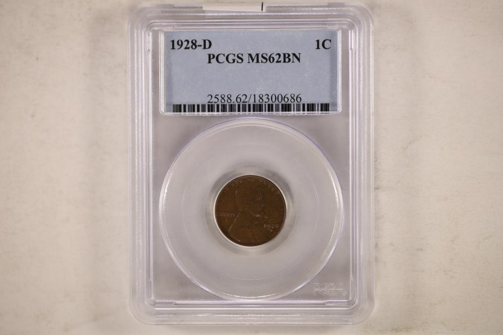 1928-D LINCOLN CENT PCGS MS62BN (1 of 2)
